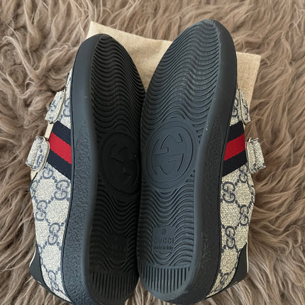 Preloved Authentic Gucci Kids Ace Sneakers (GG Supreme) sz 31