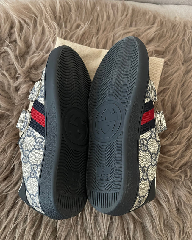 Preloved Authentic Gucci Kids Ace Sneakers (GG Supreme) sz 31