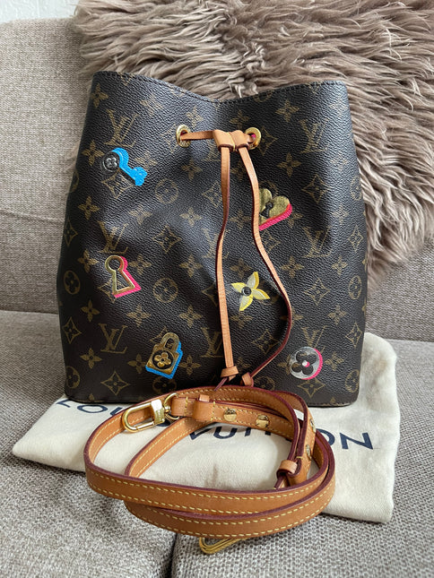 Preloved Authentic Louis Vuitton NéoNoé BB — Monogram Love Lock (Limited Edition)