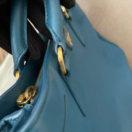 Preloved Authentic Prada Light Blue Galleria Tote Bag