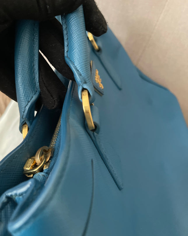 Preloved Authentic Prada Light Blue Galleria Tote Bag