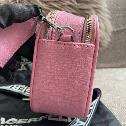 Peloved Authentic Karl Lagerfeld Paris Camera Bag – Pink Pebbled Leather, Logo Strap (Brand New)