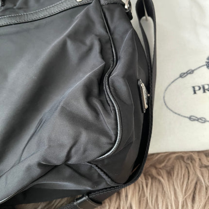 Preloved Authentic  Prada Tessuto Nylon and Saffiano Leather Messenger Bag