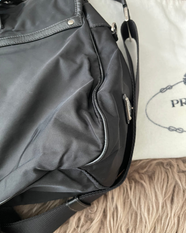Preloved Authentic  Prada Tessuto Nylon and Saffiano Leather Messenger Bag