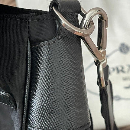 Preloved Authentic  Prada Tessuto Nylon and Saffiano Leather Messenger Bag