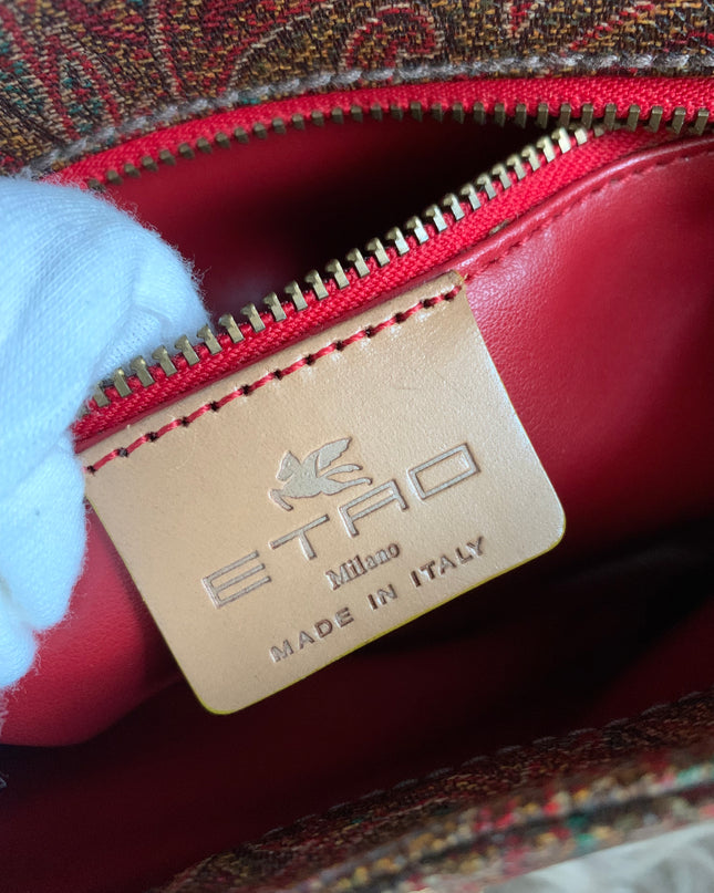 Etro Multicolor Paisley Coated Canvas and Leather Flap Crossbody Bag