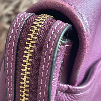 Preloved Authentic Marc Jacobs Interlock Saddle Bag in Plum