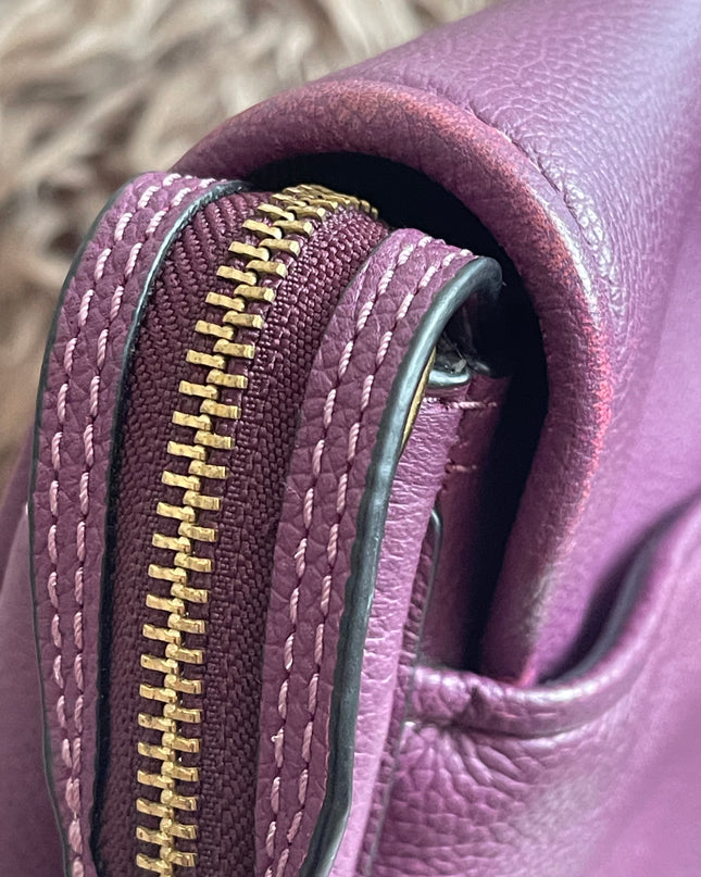 Preloved Authentic Marc Jacobs Interlock Saddle Bag in Plum