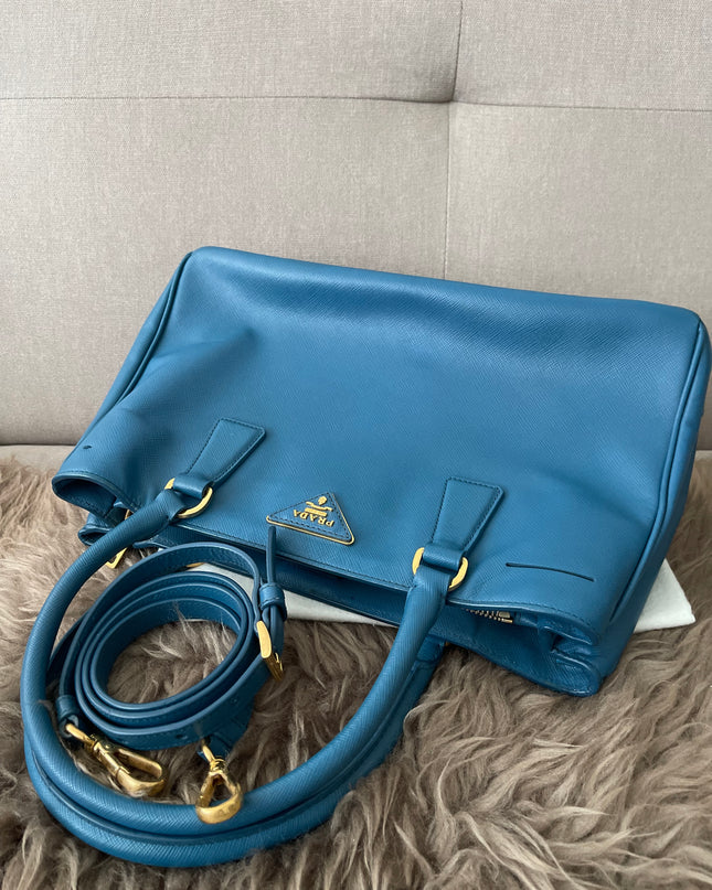 Preloved Authentic Prada Light Blue Galleria Tote Bag