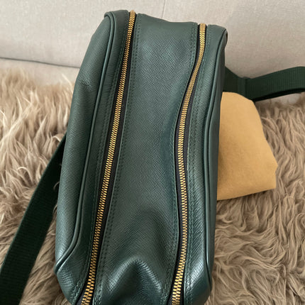 Preloved Authentic Louis Vuitton Green Taiga Leather Reporter PM Messenger Bag