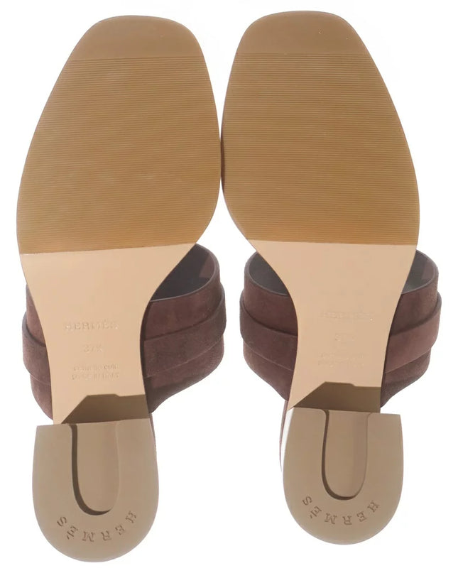 Preloved Authentic Hermes Kute60 Platform Sandals Brown