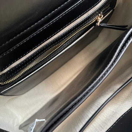 Preloved Authentic Tory Burch Britten Embossed Satchel in Black