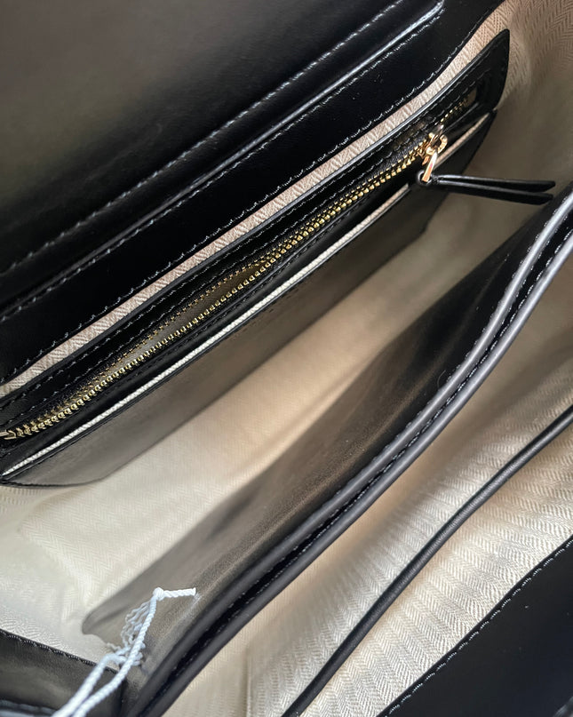 Preloved Authentic Tory Burch Britten Embossed Satchel in Black