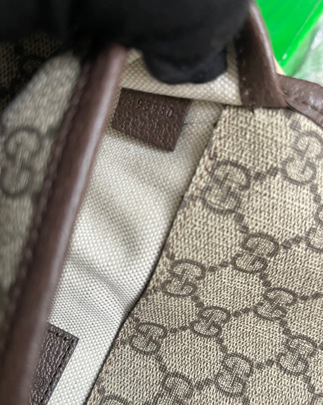 Preloved Gucci Brown GG Supreme Canvas and Leather Neo Vintage Web Belt Bag
