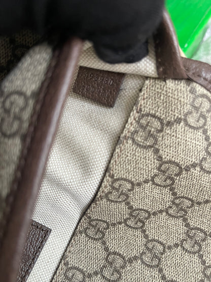 Preloved Gucci Brown GG Supreme Canvas and Leather Neo Vintage Web Belt Bag