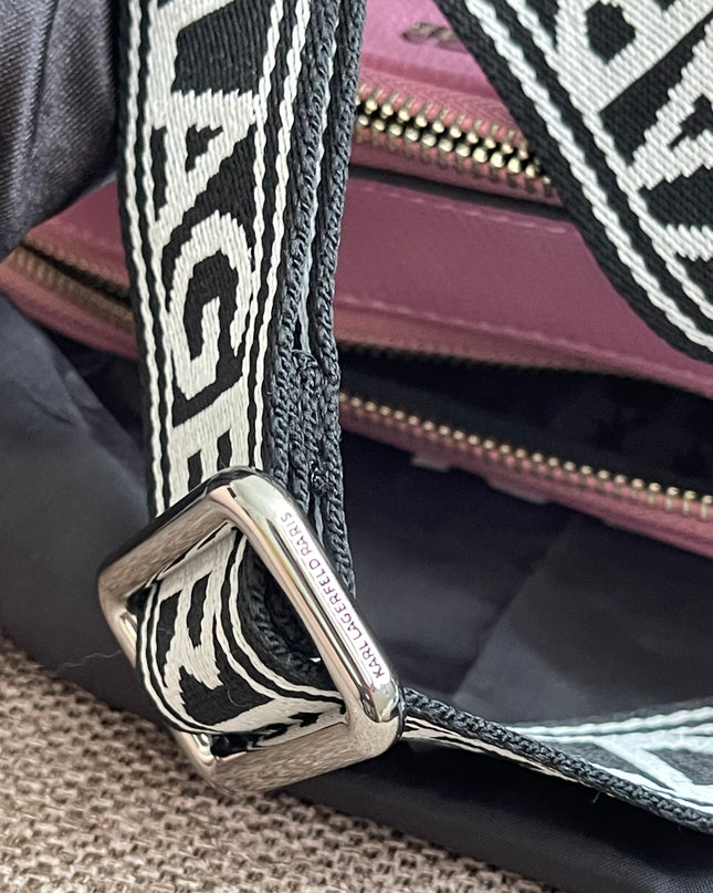 Peloved Authentic Karl Lagerfeld Paris Camera Bag – Pink Pebbled Leather, Logo Strap (Brand New)