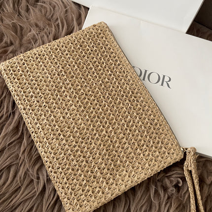 Preloved Authentic Dior Beauty Raffia Pouch