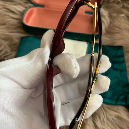 Gucci Burgundy/Black GG00765 Butterfly Sunglasses