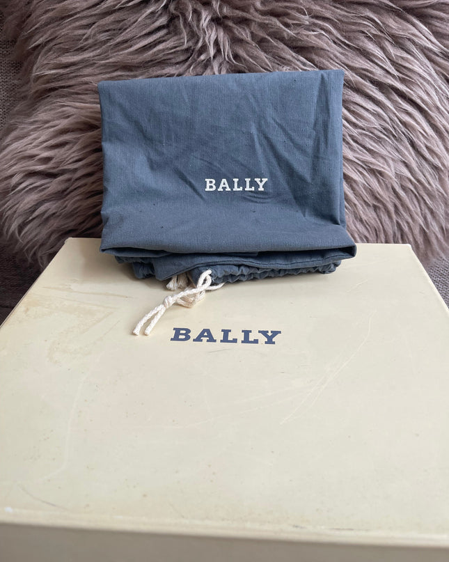 Preloved Authentic Bally Monogram Top Handle Tote Bag Black Cognac