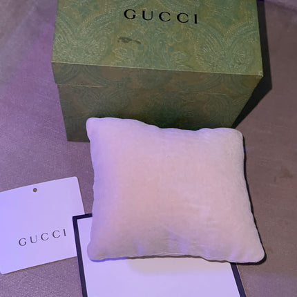 Preloved Authentic Gucci SYNC Watch - White Strap, Green and Red Web Stripe