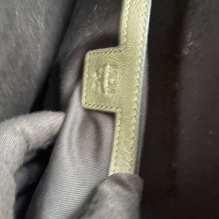 Preloved MCM Stark Leather Backpack in SEA TURTLE