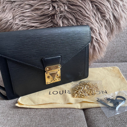Preloved Authentic Louis Vuitton Epi Leather Sellier Dragonne Clutch – Black (Noir)