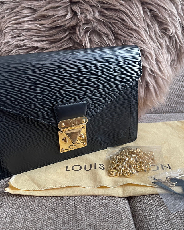 Preloved Authentic Louis Vuitton Epi Leather Sellier Dragonne Clutch – Black (Noir)