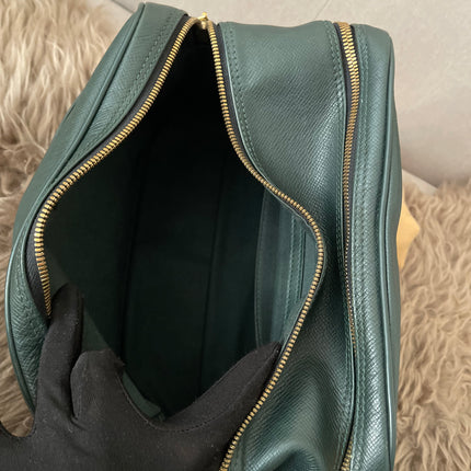 Preloved Authentic Louis Vuitton Green Taiga Leather Reporter PM Messenger Bag