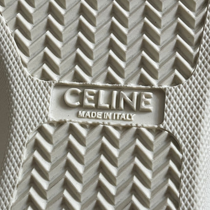 Preloved Authentic Celine Alan Sneaker with Triomphe in Canvas Off-White
