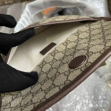 Preloved Gucci Brown GG Supreme Canvas and Leather Neo Vintage Web Belt Bag