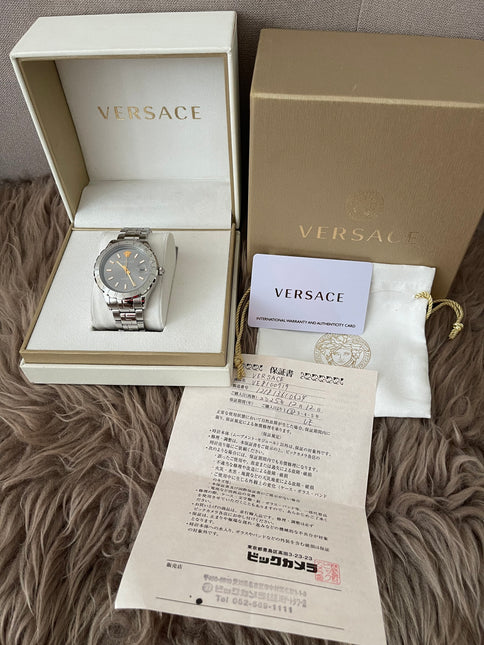 Preloved Authentic Versace Hellenyium Automatic watch with a grey dial