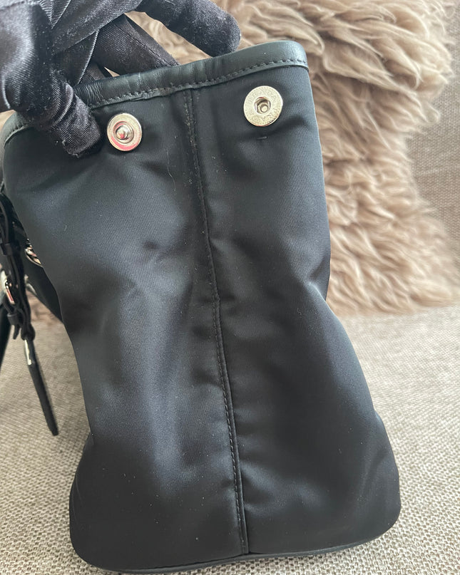 Preloved Authentic Prada Tessuto Nylon Tote Bag Black with Crossbody Strap