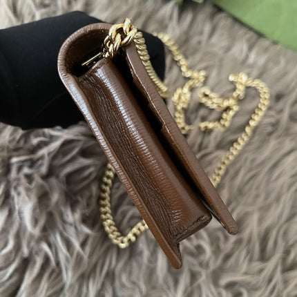 Preloved Authentic Gucci Horsebit 1955 Wallet with Chain in GG Supreme canvas