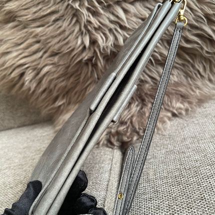 Preloved Autehntic Miu Miu Ruffle Crossbody Bag – Taupe