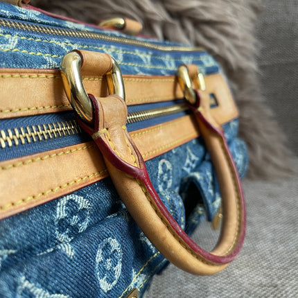 Preloved Authentic Louis Vuitton Neo Speedy Monogram Denim Handbag