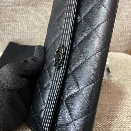 Preloved Authentic Chanel Boy Long Wallet with Chain Strap (WOC Style)