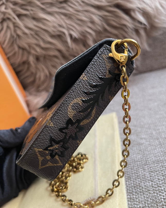 Preloved Authentic LV Félicie Pochette – Limited Edition Floral Jacquard Canvas