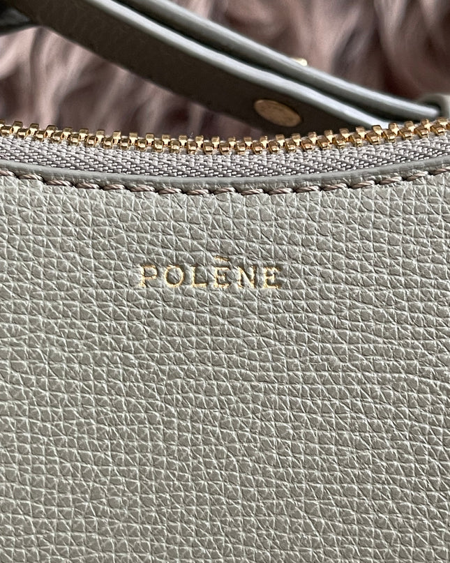 Preloved Authentic Polène Numéro Un Nano – Sage Green Textured Leather