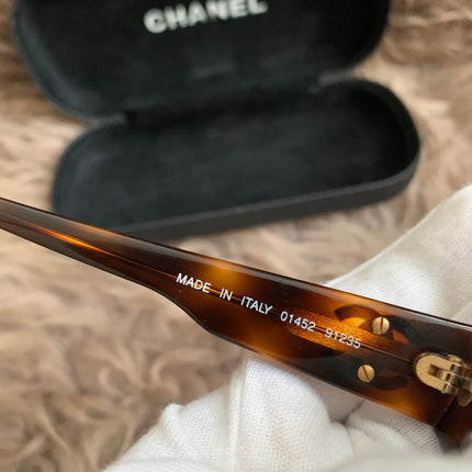 Chanel 2000s CC tortoiseshell sunglasses