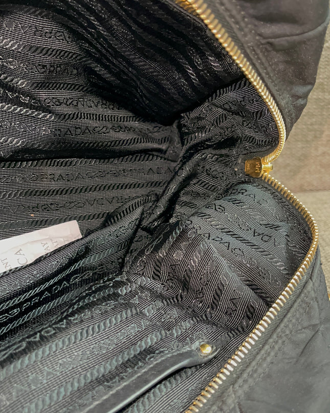 Preloved Authentic Prada Quilted Nylon Tessuto Bomber Bag – Black
