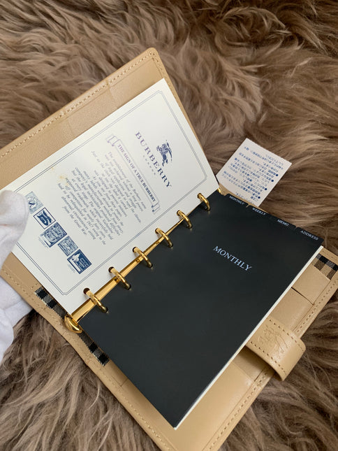 Burberry Brown Nova Check Leather Notebook Cover