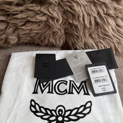 Preloved Authentic MCM Stark Backpack in Blue Black Visetos