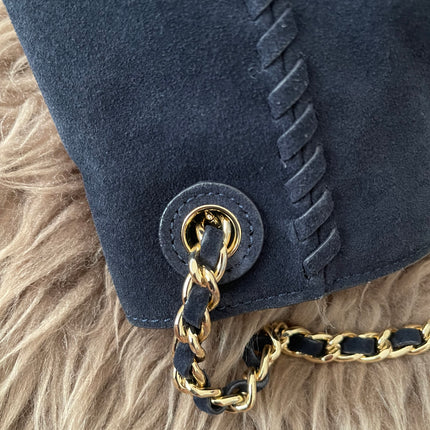 Authentic Preloved Tory Burch Marion Suede Tote
