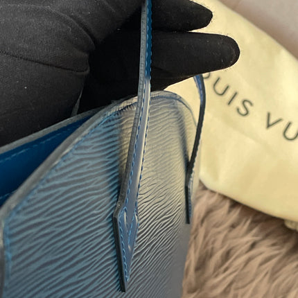 Preloved Authentic Louis Vuitton Saint Jacques bag in blue Epi leather
