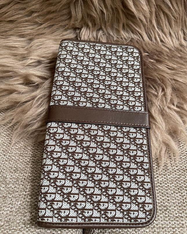 Preloved Authentic Christian Dior Trotter long wallet in brown logo monogram canvas