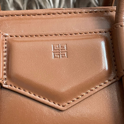Preloved Authentic Givenchy Antigona Lock Mini — Caramel Smooth Leather