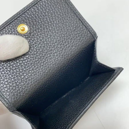 Preloved Authentic PRADA Coin Case/Card Case/PORTAF PICCOLO PATT/Grained Cowhide Leather/Black/1MH350