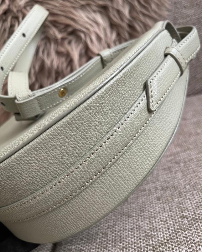 Preloved Authentic Polène Numéro Un Nano – Sage Green Textured Leather