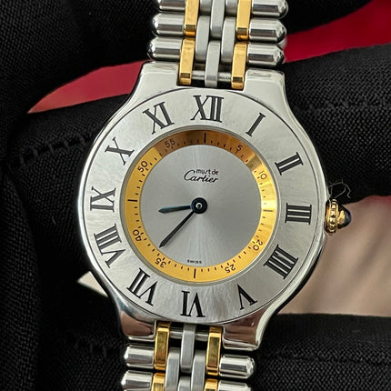 Preloved Authentic Rank A Cartier 21 Must de Cartier Watch 16.5cm