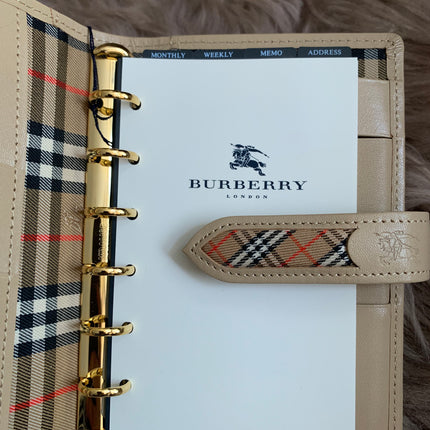 Burberry Brown Nova Check Leather Notebook Cover